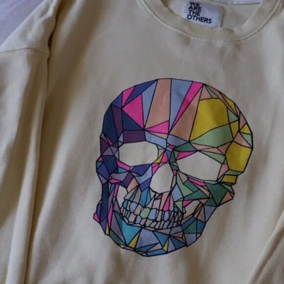 WE ARE THE OTHERS Slouch Sweatshirt in Lemon Skull - Size 3 - Picture 5 of 9
